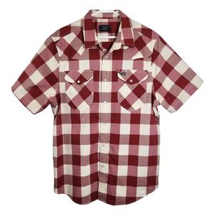 Kimes Ranch Gingham Check Pearl Snap Western Wear Button Down Mens Lg